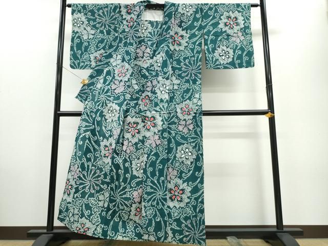 平和屋着物∴夏物 浴衣 有松鳴海絞り 花尽し文 綿 逸品 CAAW5140dy