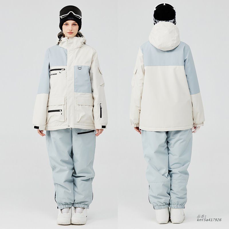 スキーウェア 上下セット メンズ レディース スノーボードウェア フード付き スポーツウェア ジャケット スキー 雪遊び パンツ スノーウェア 防寒 kni 5 a 417926