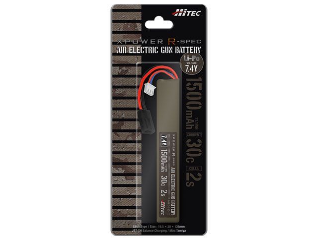 ハイテック 電動ガン バッテリー XPOWER R-SPEC Li-Po 7.4V 1500mAh 30C 2S