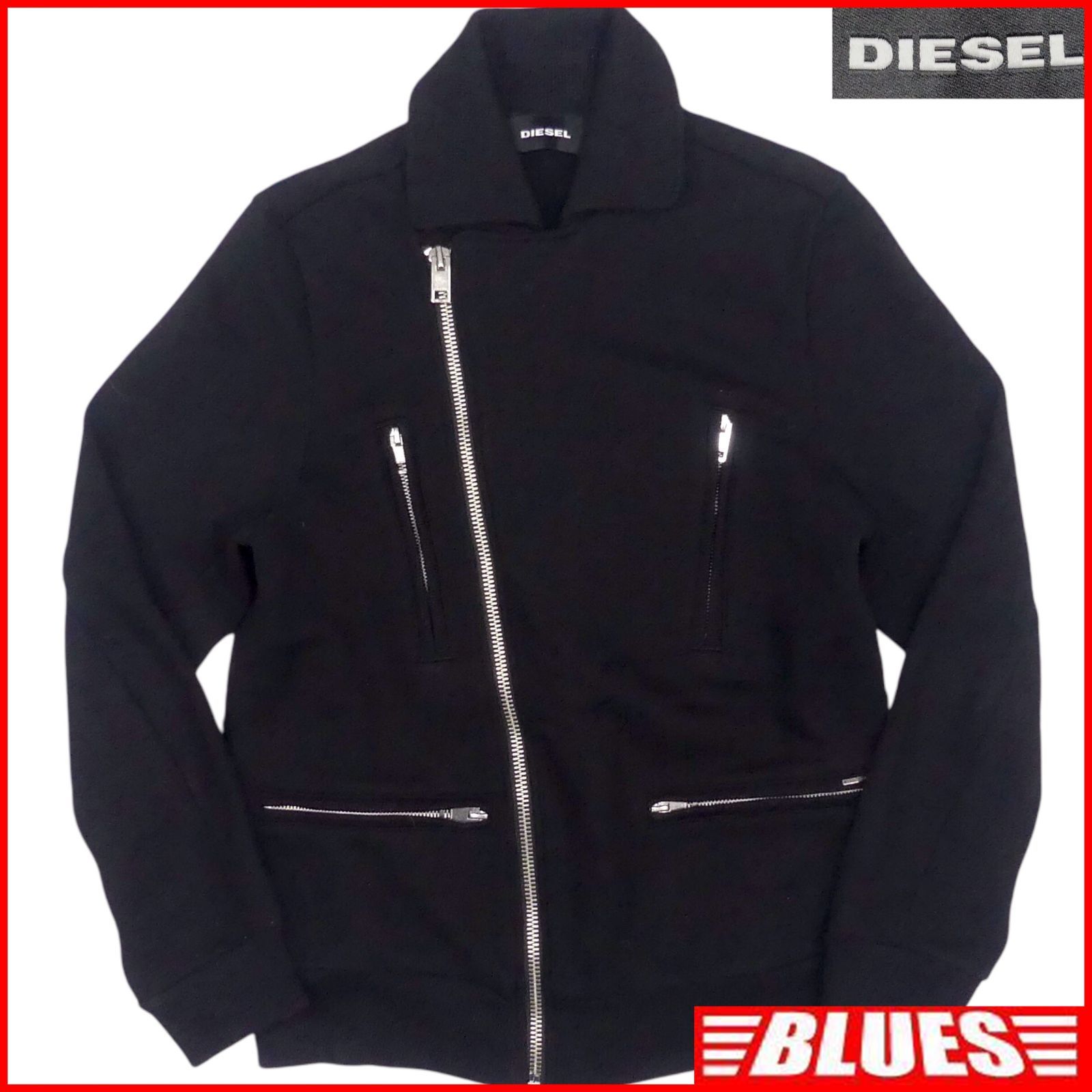 DIESEL ディーゼル ライダースジャケット ブルゾン S 古着 メンズ 黒 