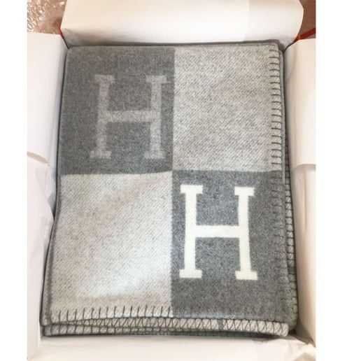 HERMES アヴァロン Avalon III ブランケット135x170 Gris Claire