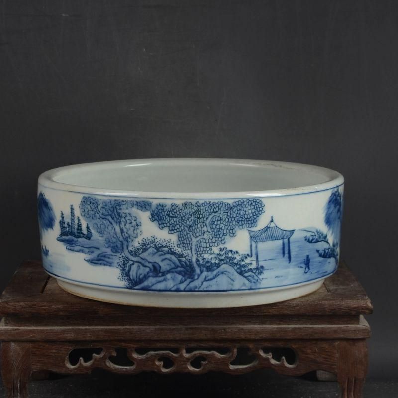 鯖山水  庭楼  筆洗  水仙の鉢  陶磁器 装飾品 現代工芸品美術品 置物 鯖山水 庭楼 筆洗 水仙の鉢 陶磁器 装飾品 現代工芸品美術品