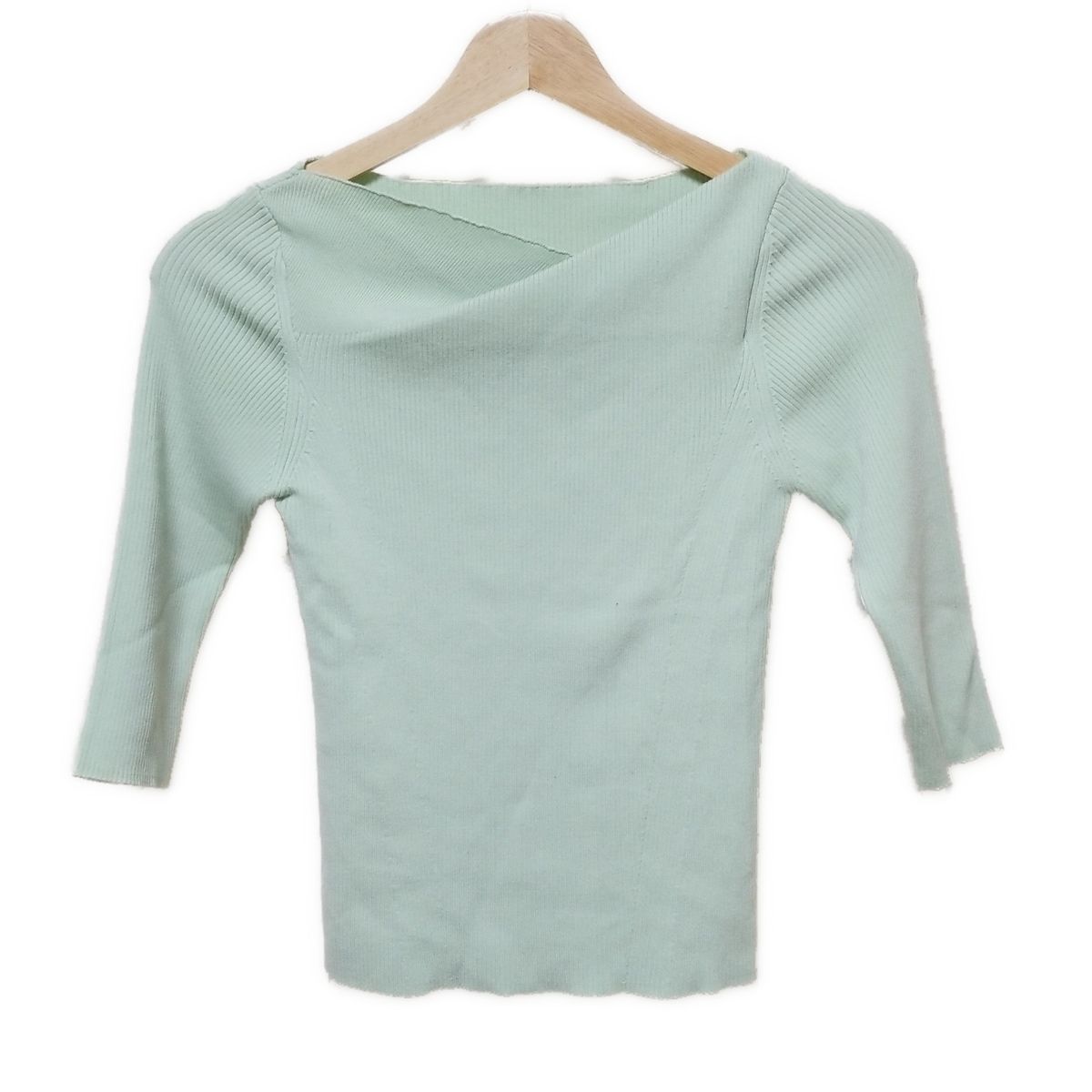 フレイアイディー 七分袖セーター サイズONE SIZE レディース ドレープデコルテリブプルオーバー FWNT231098 ライトグリーン 2025SS