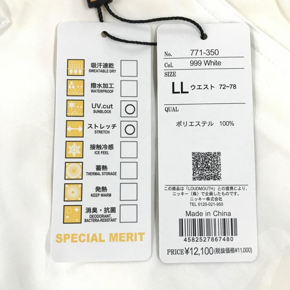 ラウドマウス パンツ 白 星地模様 シューティングスター ストレッチ UVカット レディース LL ゴルフウェア LOUDMOUTH MERCADOAVALIA_COM_BR