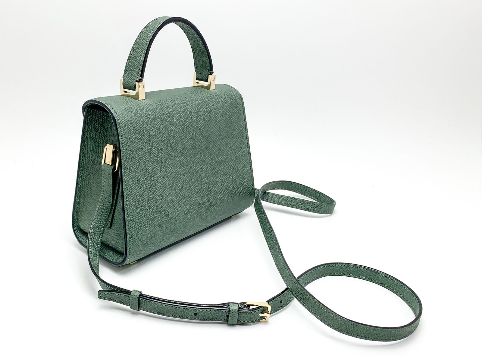 ★極美品未使用級★ヴァレクストラ ハンドバッグ 2way グリーン 型押し Valextra/ヴァレクストラ_women通販 | 2ハンドル ミラノバッグ