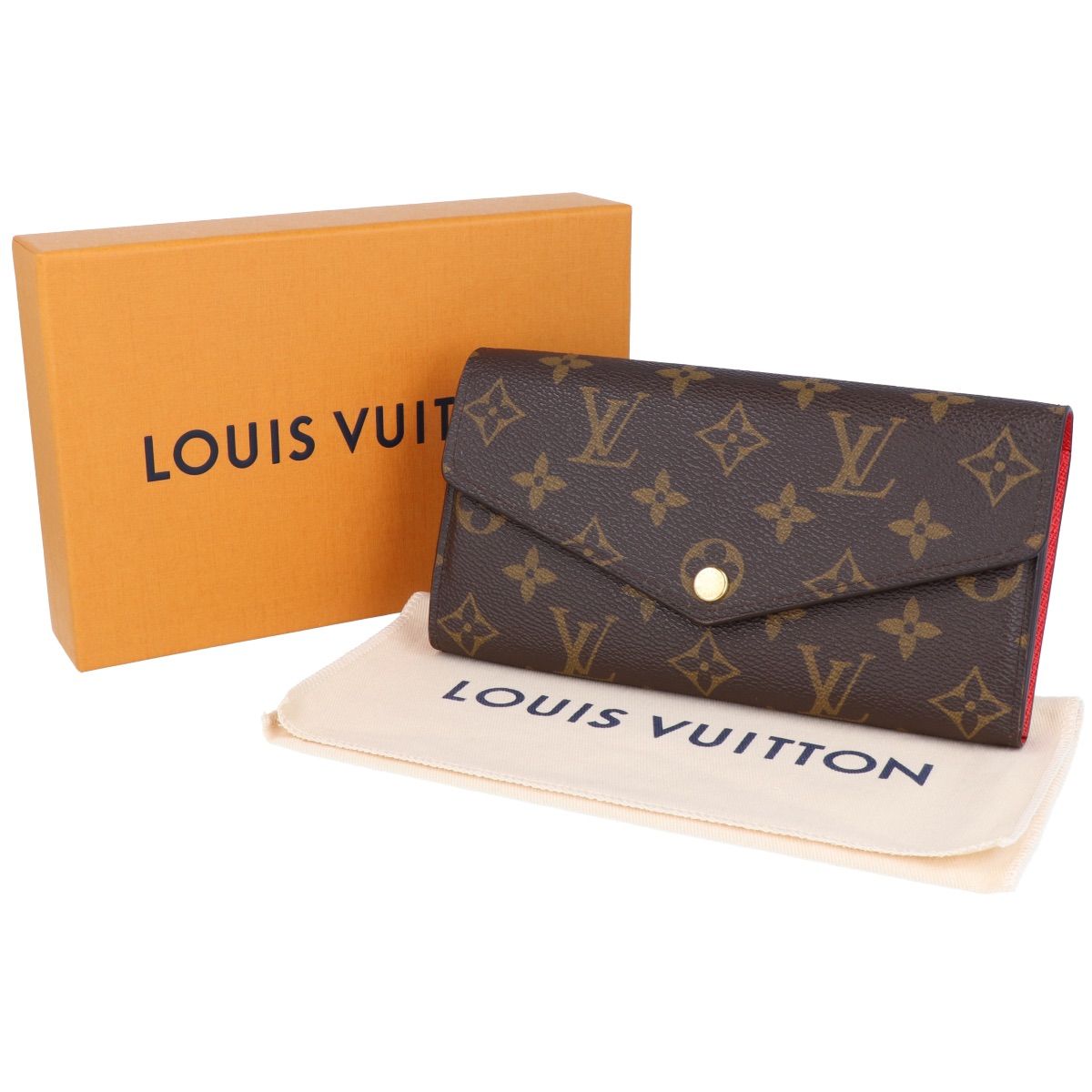 中古 ルイ ヴィトン LOUIS VUITTON M62236 ユニセックス 長財布 モノグラム ブラウン /コクリコ モノグラムキャンバス LOUIS VUITTON（ルイ・ヴィトン） 財布 レディース モノグラム