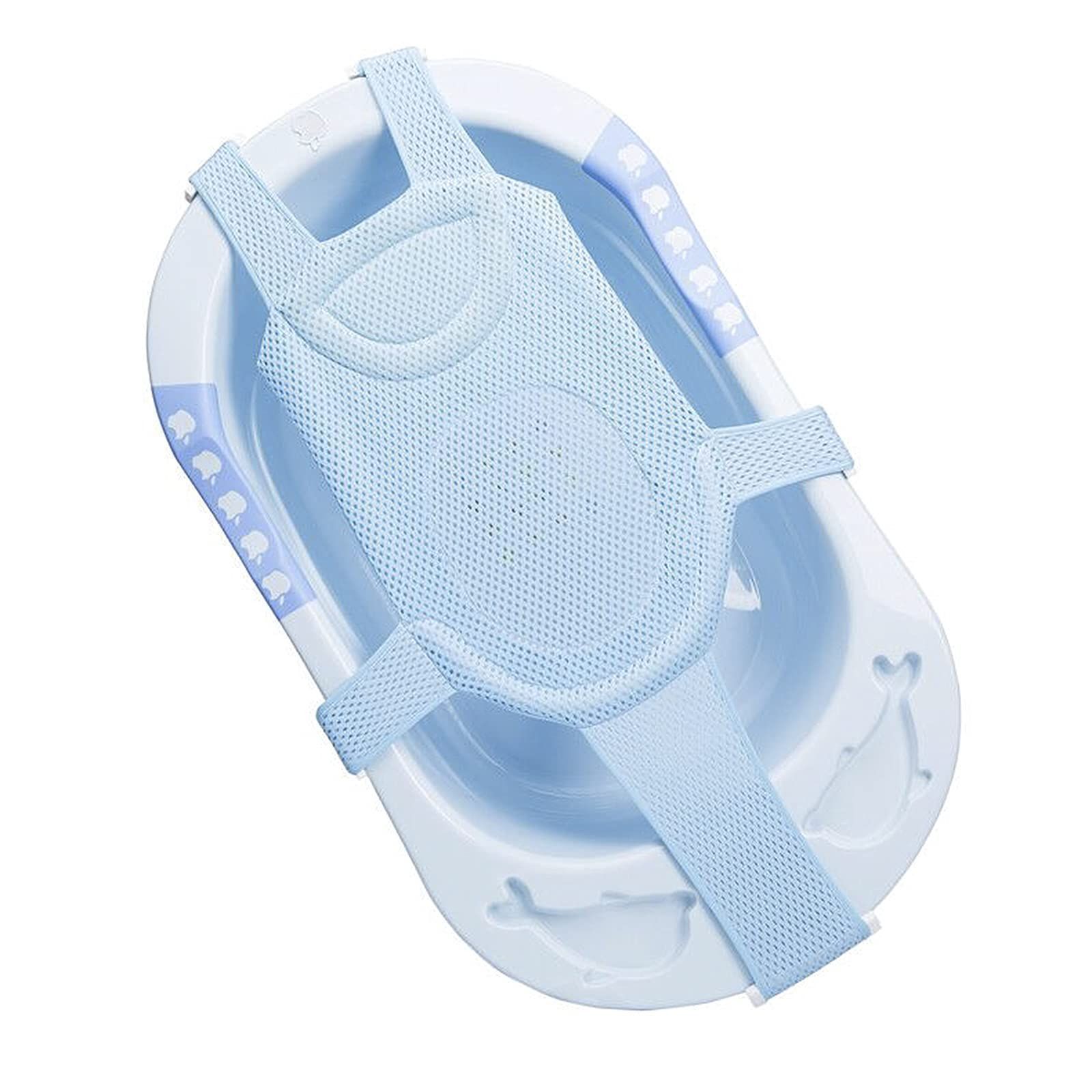 ベビーバス バスネット マット 新生児 十字型 安心感 02歳 軽量 通気性 ひんやりしない 3Dスポンジ スリップ防止 快適 滑り止め 入浴補助用 折りたためる 収納便利 ベビーバス用品 お風呂 家