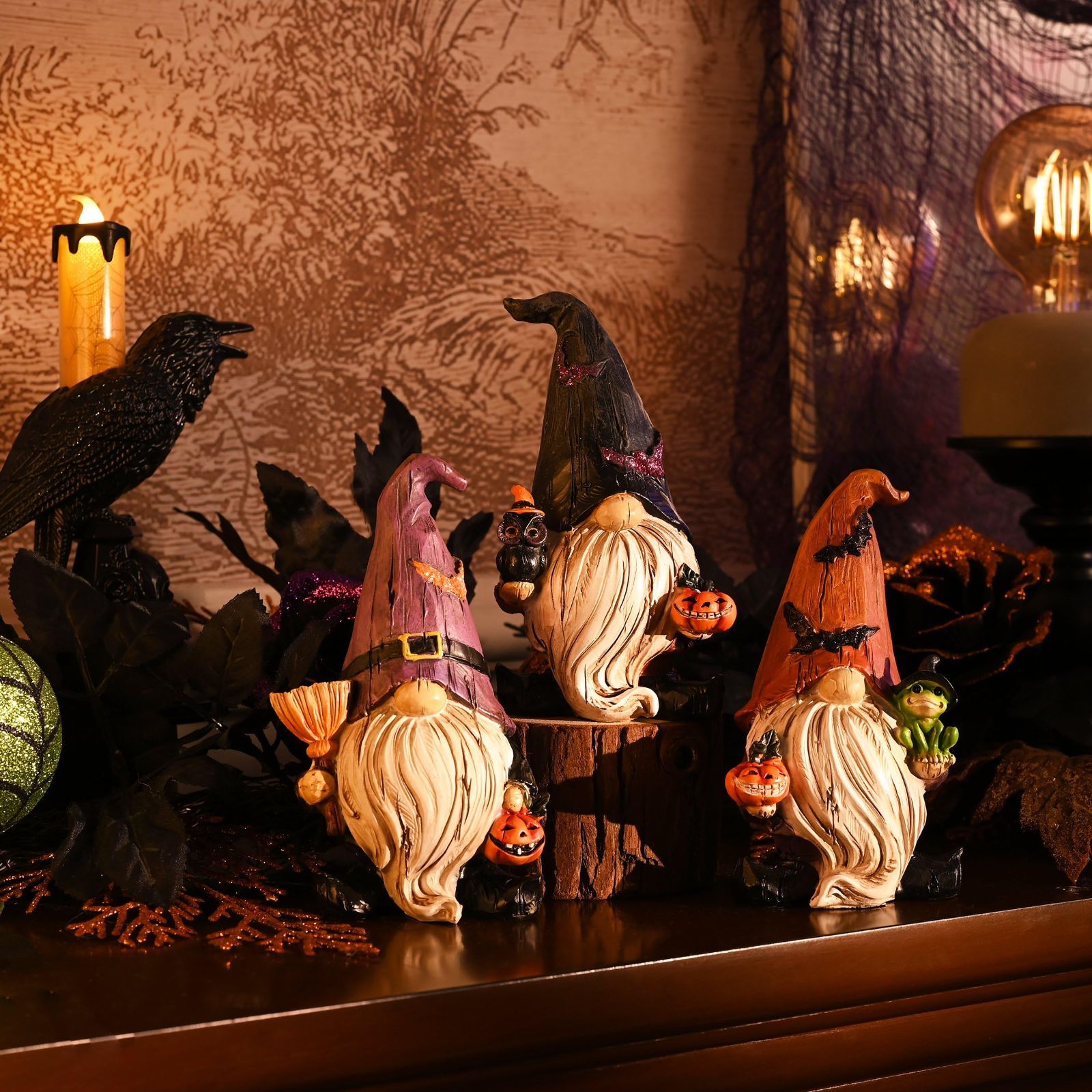 売切注意 ハロウィン飾り Madelyn ハロウィン置物 大地の妖精ノーム 3個セット 置物 オブジェ オーナメント 玄関 卓上 Valery 置物 装飾 小物 飾り ホラー パーティー デコレーション グッズ 9cm SKLAD-KIRPICHA_RU