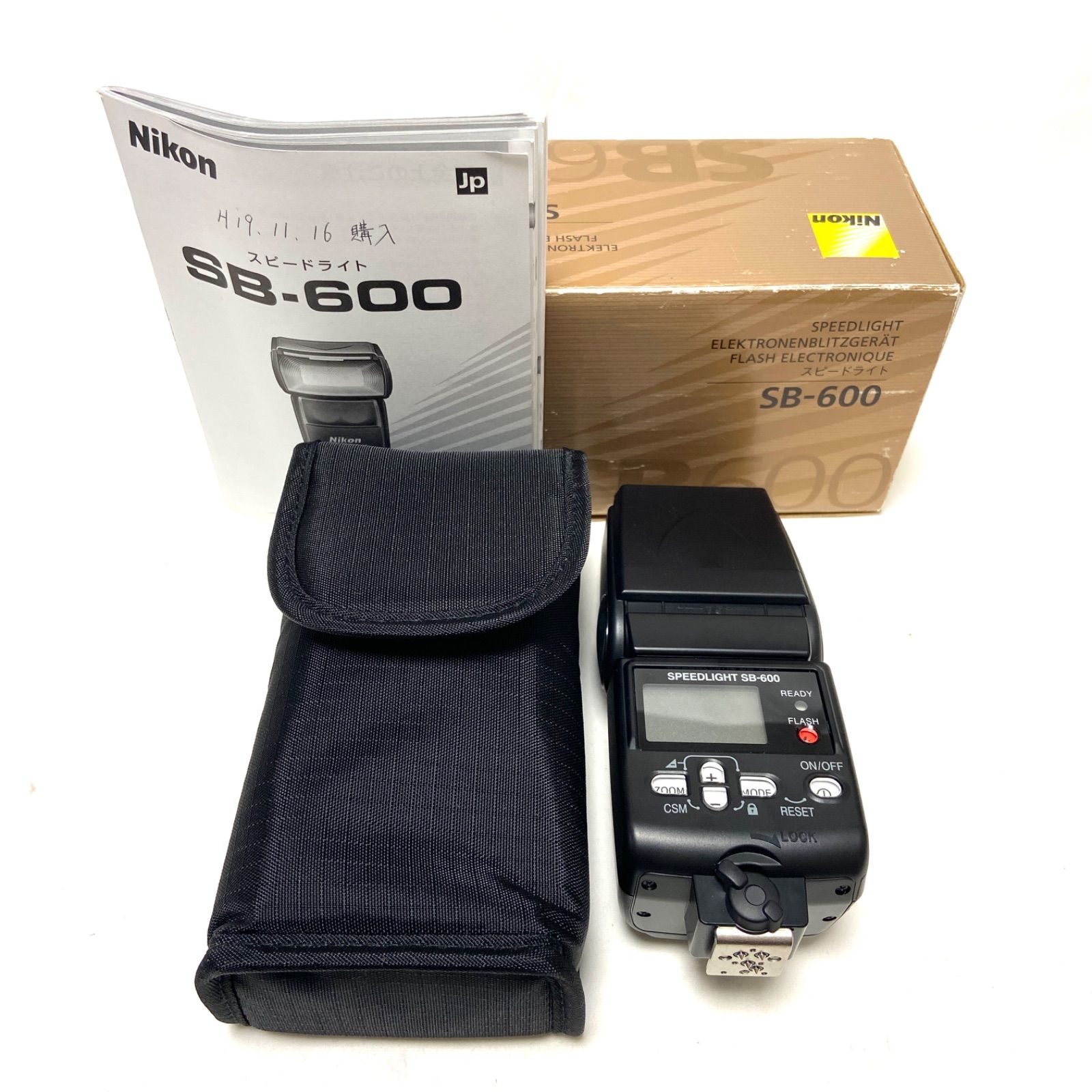Nikon SPEEDLIGHT SB-600 ニコン スピードライト ストロボ フラッシュ カメラ ブラック 外箱 使用説明書 付き 動作品