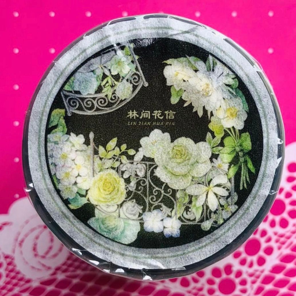 贝壳光 林间花信 6cm×10m 100cm|loop 海外マスキングテープ 海外マステ 花 柵 柱