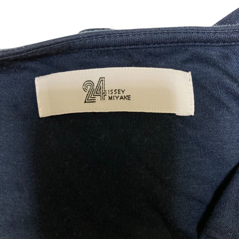 良品 24 ISSEY MIYAKE 24イッセイミヤケ バックラップデザイン ロングスリーブ カットソー プルオーバー ネイビー レディース 古着 中古 ISSEY MIYAKE - 良品 24 ISSEY MIYAKE 24イッセイミヤケ バック