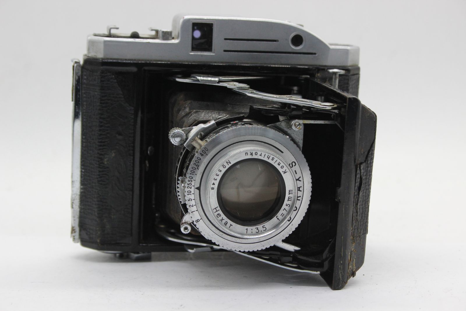 【訳あり品】 パール Pearl II Hexar 75mm F3.5 蛇腹カメラ s5065