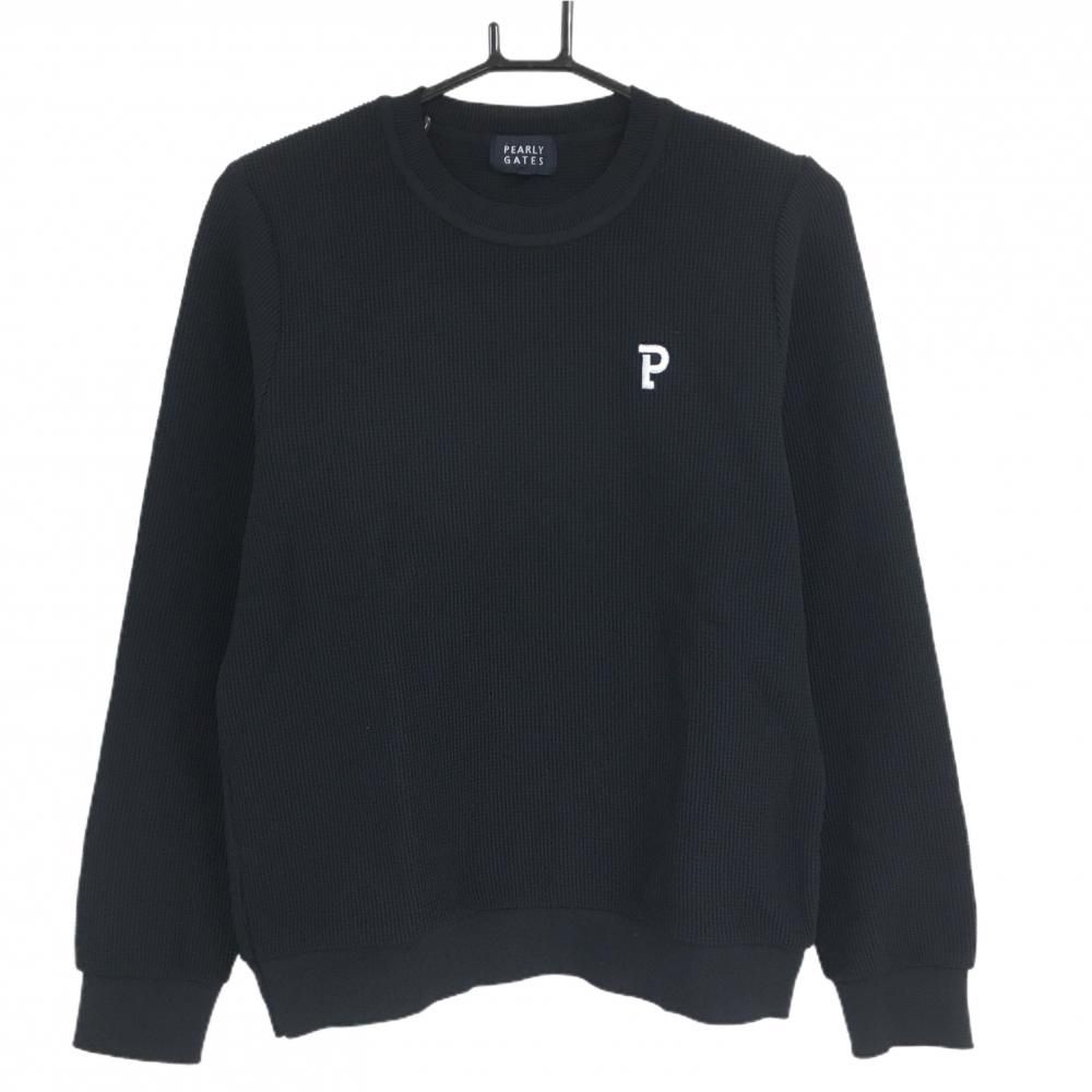 パーリーゲイツ セーター ダークネイビー×白 ニット レディース 2 L ゴルフウェア 2025年モデル PEARLY GATES