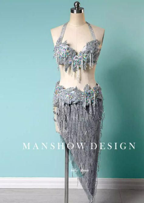 ベリーダンス オリエンタル衣装 ブラスカート フリンジ色変更可