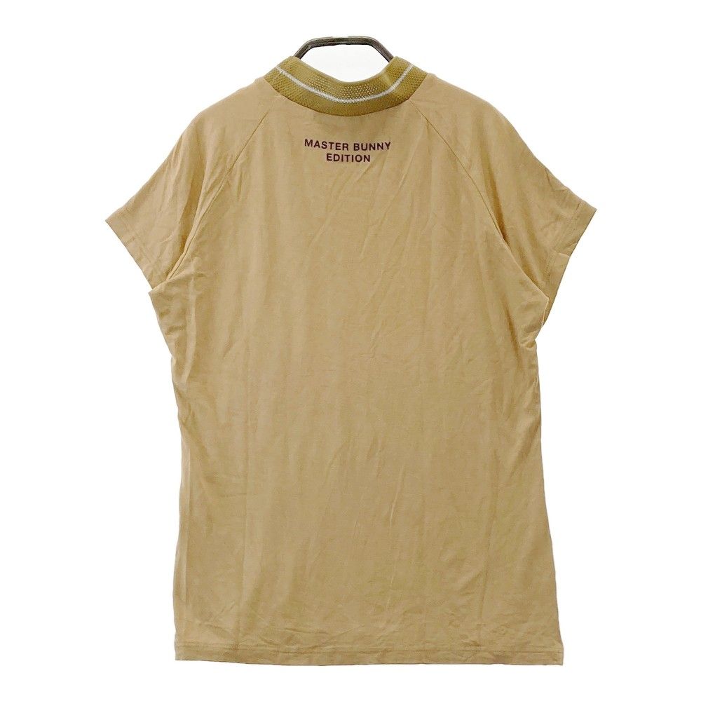 サイズ：0 MASTER BUNNY EDITION マスターバニーエディション 2023年モデル ハイネック 半袖Tシャツ  ブラウン系 [240101457209] ゴルフウェア レディース ストスト MASTER BUNNY EDITION マスターバニーエディション 2023年 半袖