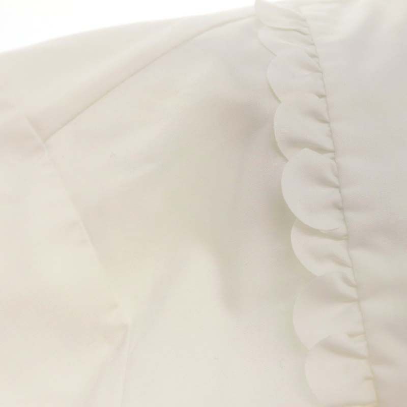 ヨリ yori 22AW スカラップカットワークブラウス ノーカラー 長袖 F