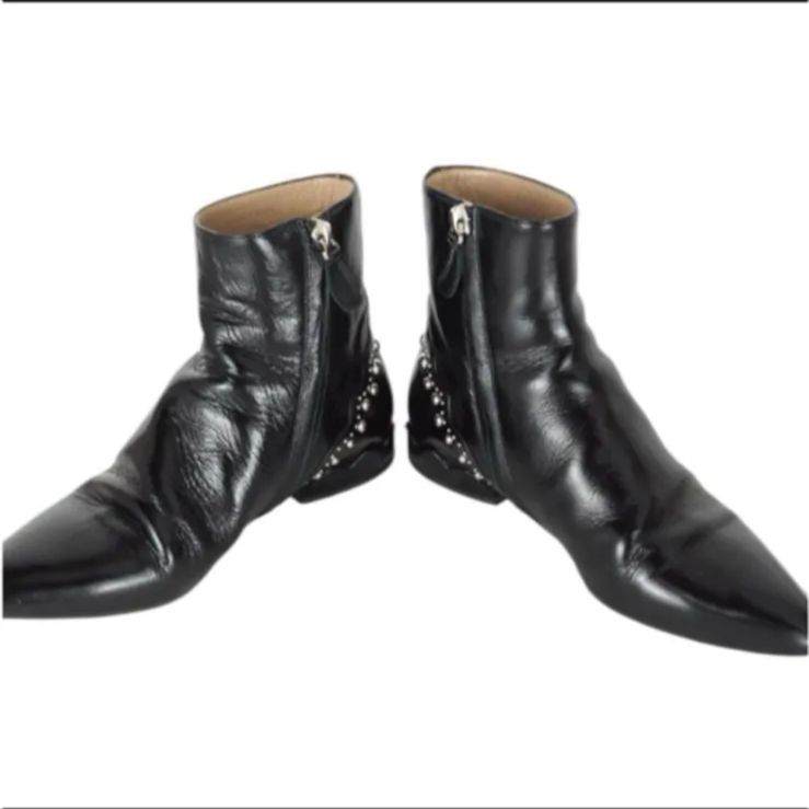 Chlo クロエ ショートブーツブーツ レザー スタッズ 35.5-22.5cm レザー モデル 定価115000円