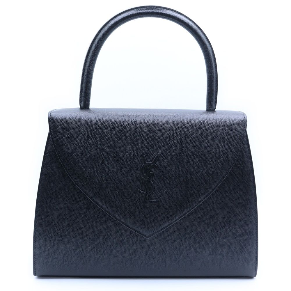 YVES SAINT LAURENT イヴサンローラン カサンドラ エンボスロゴ フラップ レザー ハンドバッグ ブラック レディース YS3339CH