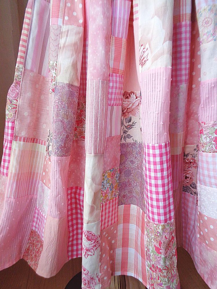 小柄さん♥83㎝丈♥絵画なパッチワーク♥pink♥ボリューム