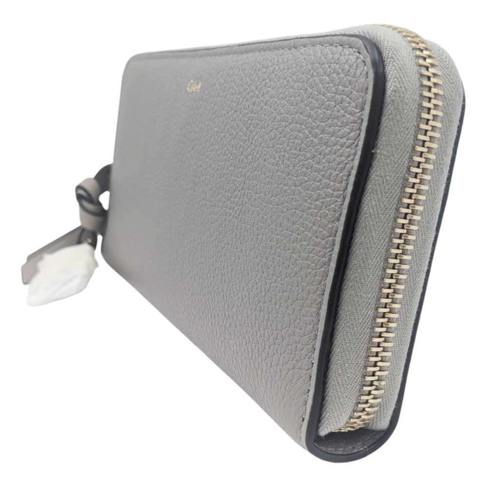 新品】Chloe クロエ 財布 長財布 ロングウォレット レザー グレー  