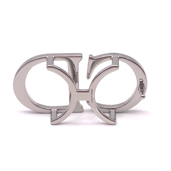 Christian Dior クリスチャンディオール オブリーク CDロゴ シルバー バックル eY09228A