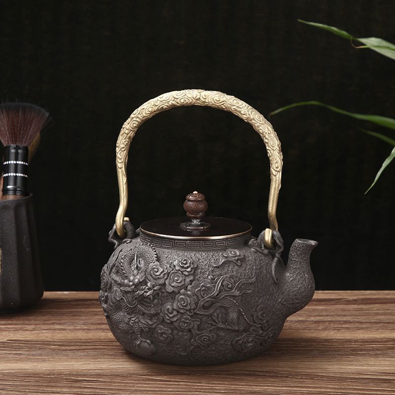 鋳鉄 急須 古風鉄瓶 鉄分補給 提梁壺 茶壺 水壷 煮茶壷 鉄びん茶道具