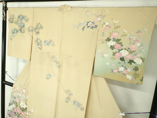 平和屋着物○訪問着 友禅 作家物 籬花文 暈し染め 正絹 逸品