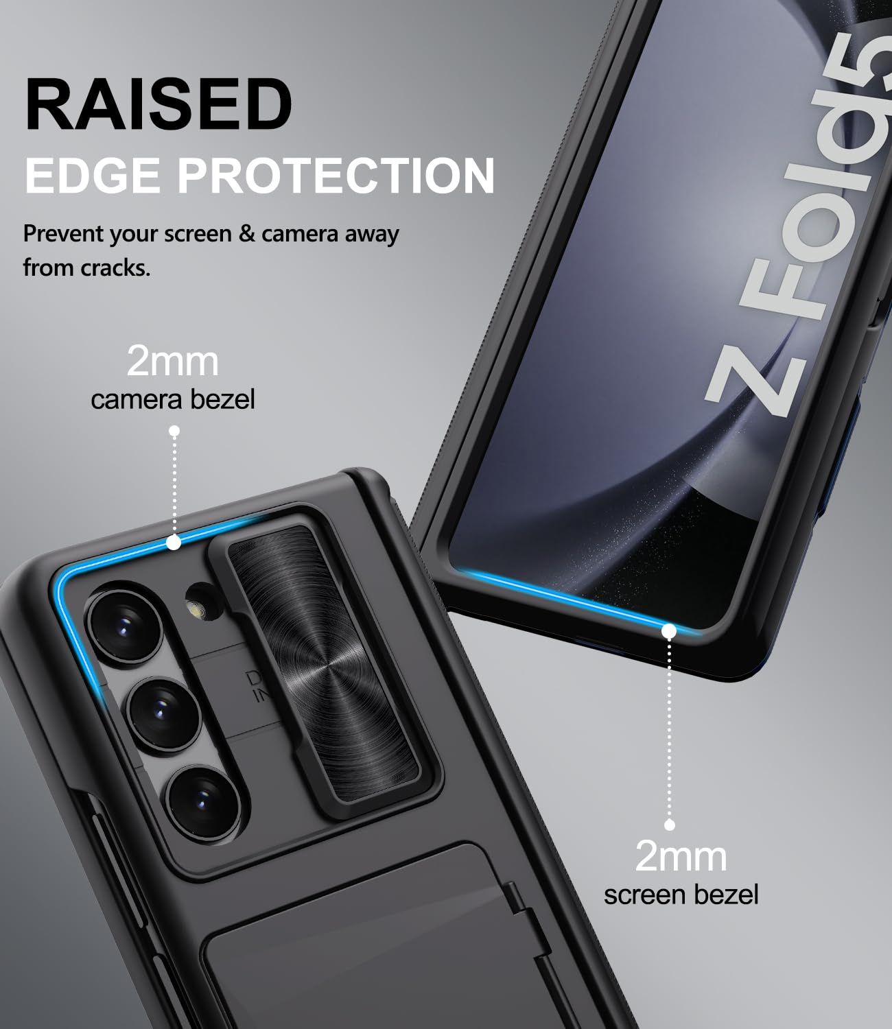 SIXBOX Samsung Galaxy Z Fold 5用ケース カードホルダー&S