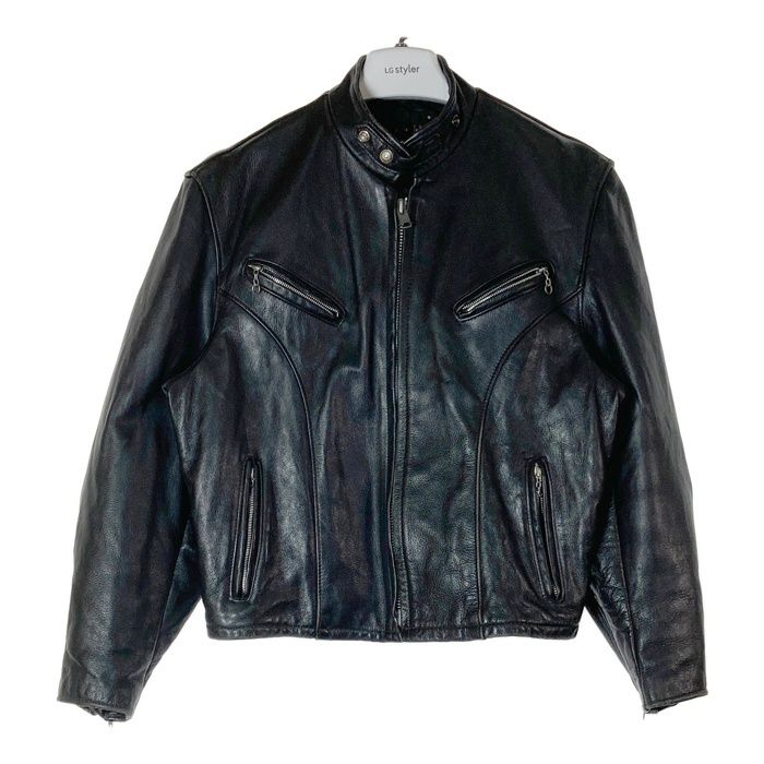 Schott ブラック レザー シングルライダースジャケット サイズ36 Schott (36) レザージャケット シングルライダース 本革 USA製黒