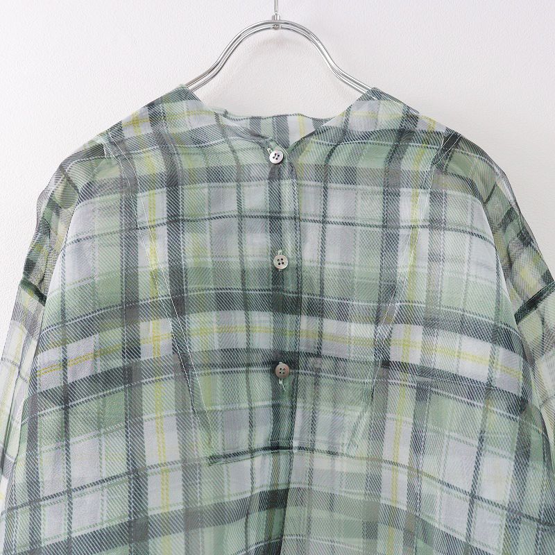 定価6.9万 美品 2022SS テルマ telma PULL OVER SHIRT プルオーバー シャツ 36/グリーン トップス ワンピース  チェック 【2400013730518】 - メルカリ