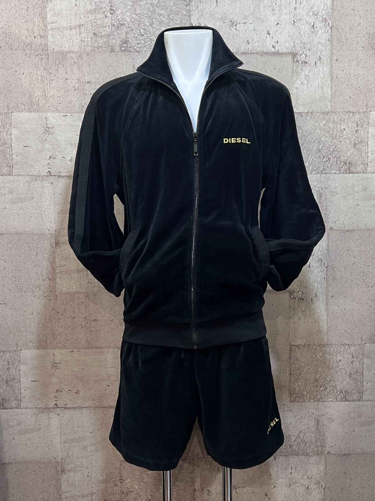 DIESEL ベロア ジャージ 上下セットアップ ブラック M メンズ