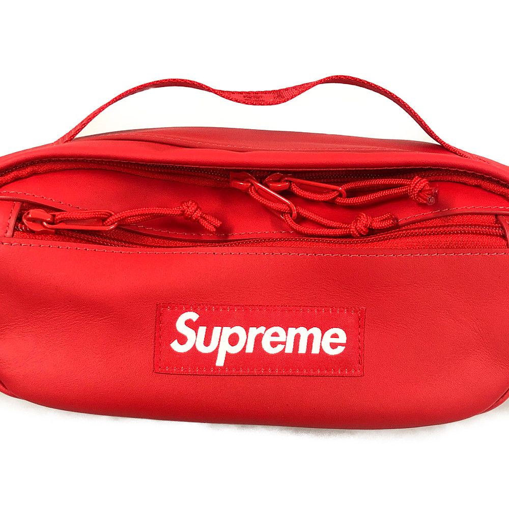 Supreme 23AW Leather Waist Bag Redウエストポーチ - ウエストポーチ