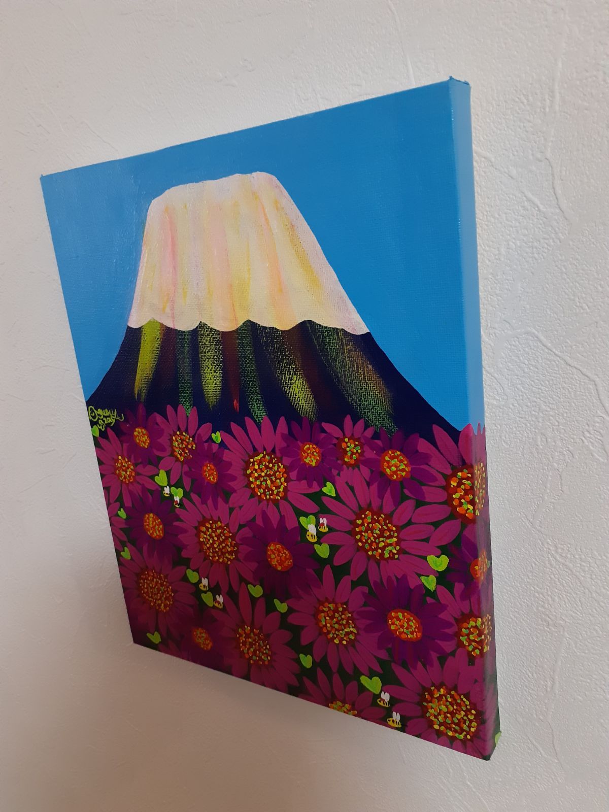 富士山と花畑 画家 小楠アキコ作品 F3号サイズ - メルカリ