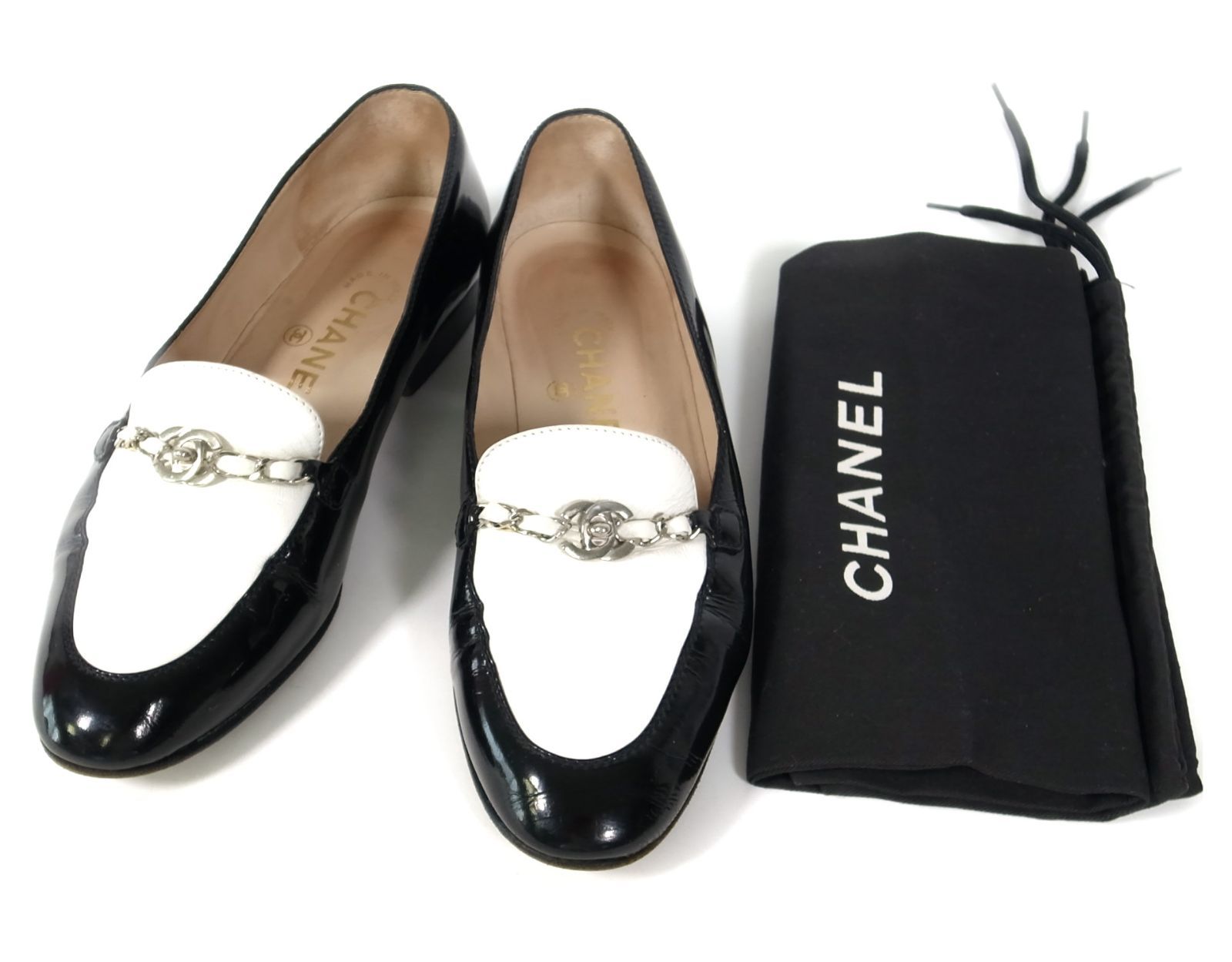 CHANEL シャネル バイカラー エナメル シューズ 36 1/2 - www.port