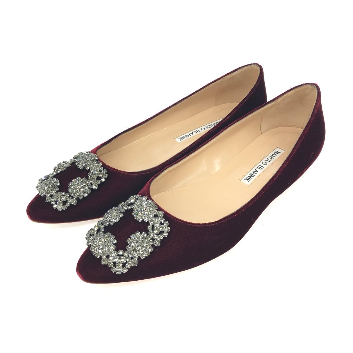 マノロブラニク ハンギシ ベルベット ベロア 36 1/2 9㎝ヒール MANOLO 