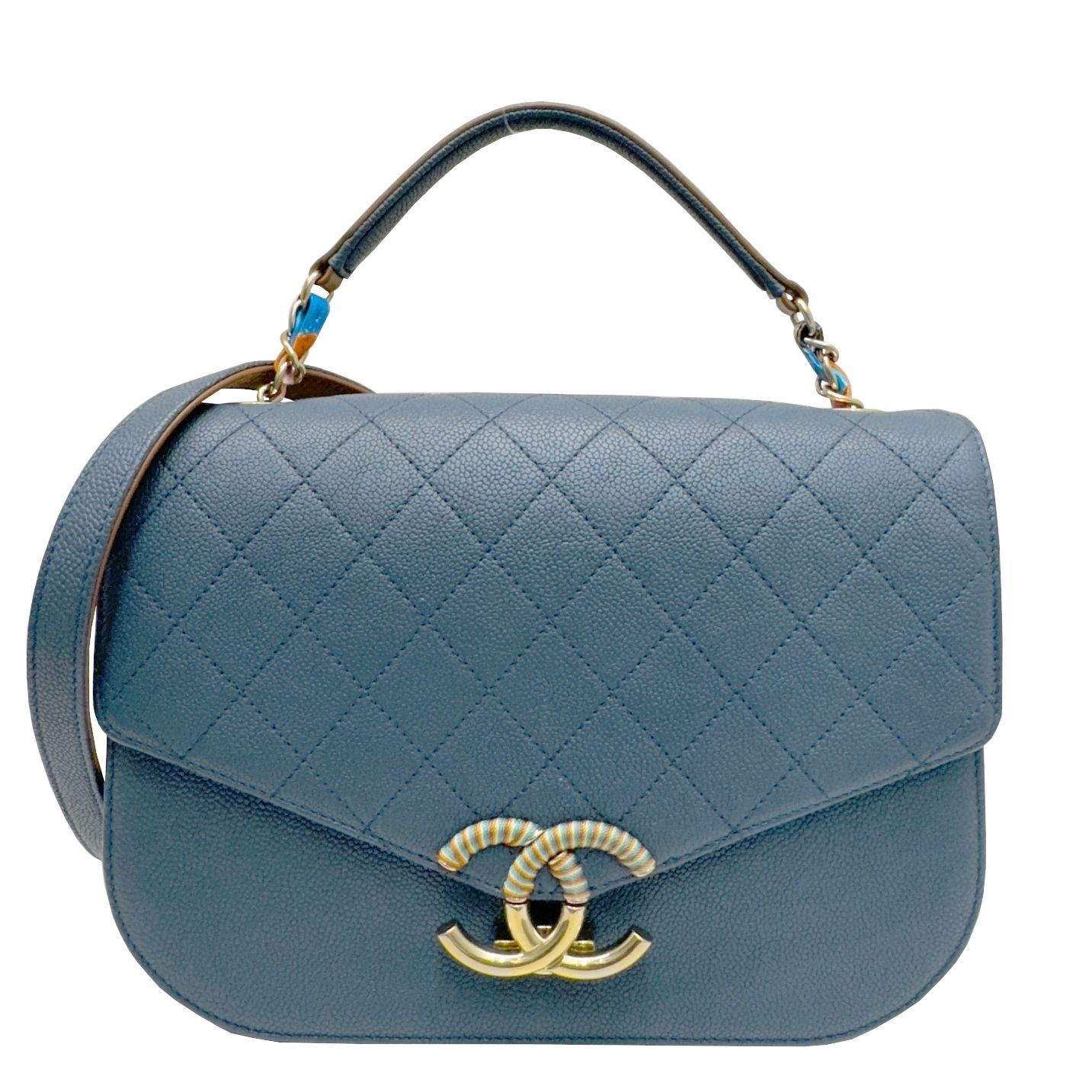 23番台 CHANEL シャネル マトラッセ キャビアスキン ハーフココ 