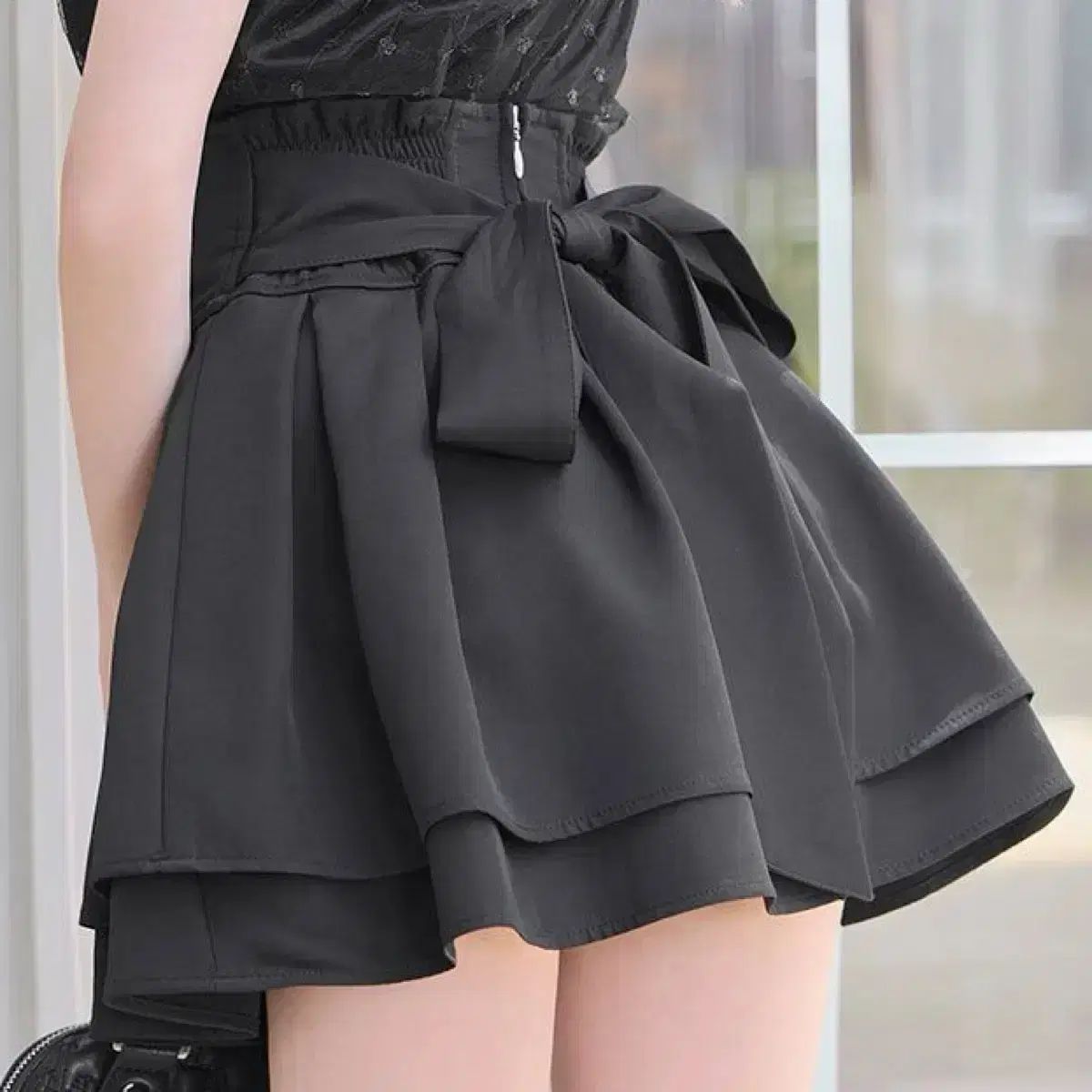 量産型地雷系 ミシェルマカロン バックリボン 迷彩スカート ブラック xs