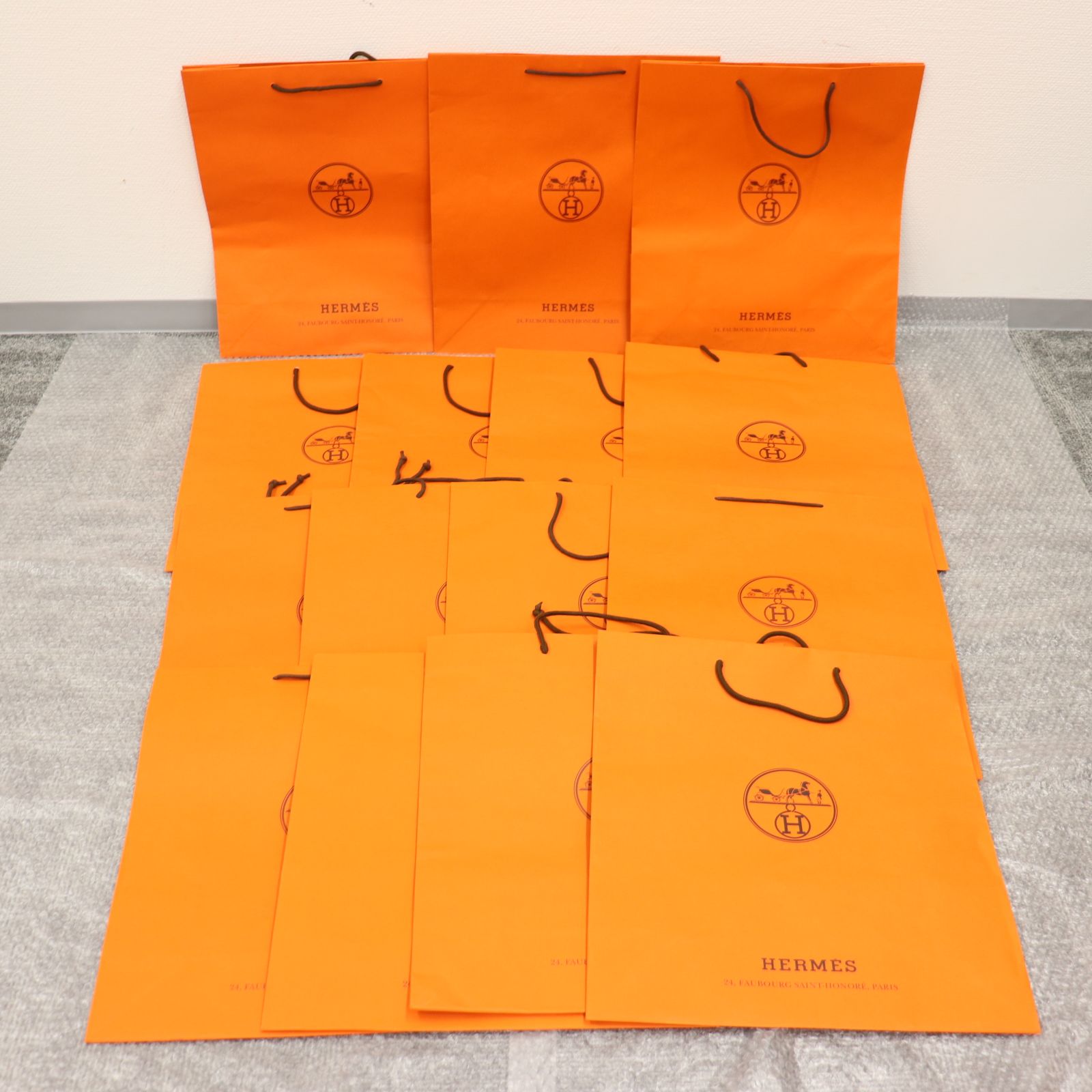 エルメス紙袋&箱 極美品】HERMES エルメス 黒ショップ袋 紙袋 大・中・小 3点