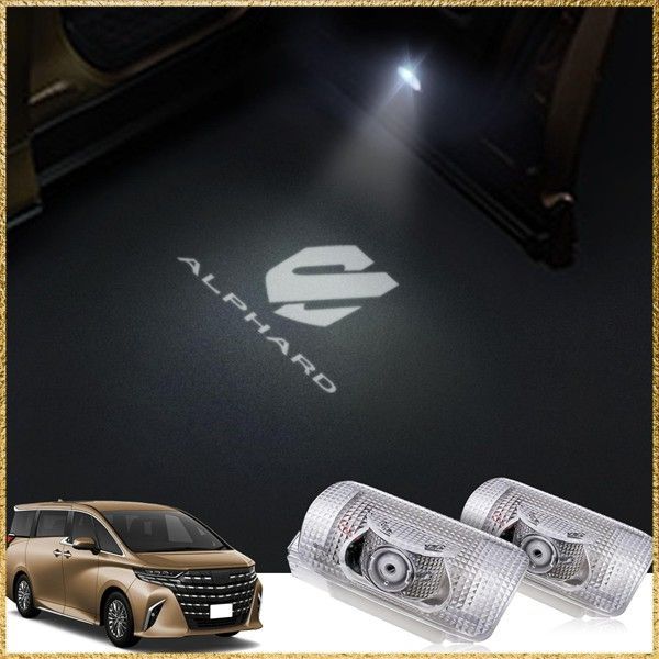 Feison（フェイソン）アルファード40系 カーテシランプ カーテシランプ LED カーテシライト 車種専用 LEDロゴ投影 ドアウェルカムライト 純正交換 高輝度 車用ドアランプ対応 日本語解説書付き
