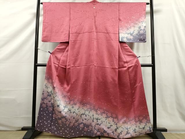 平和屋着物○訪問着 刺繍 舞桜文 暈し染め 金彩 正絹 逸品