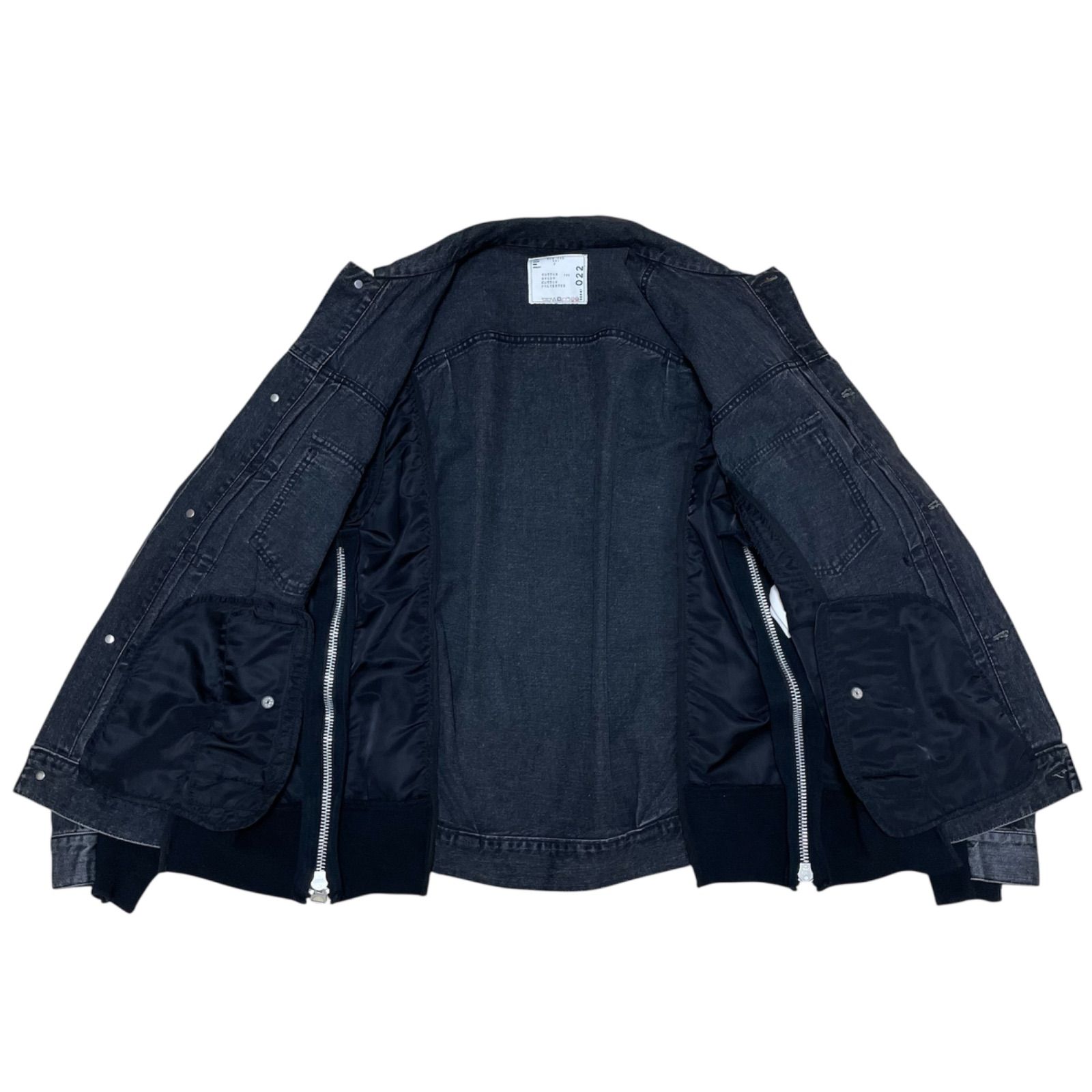 定価:107800円 Sacai Denim x MA-1 Jacket SCM-022 ブラック 2