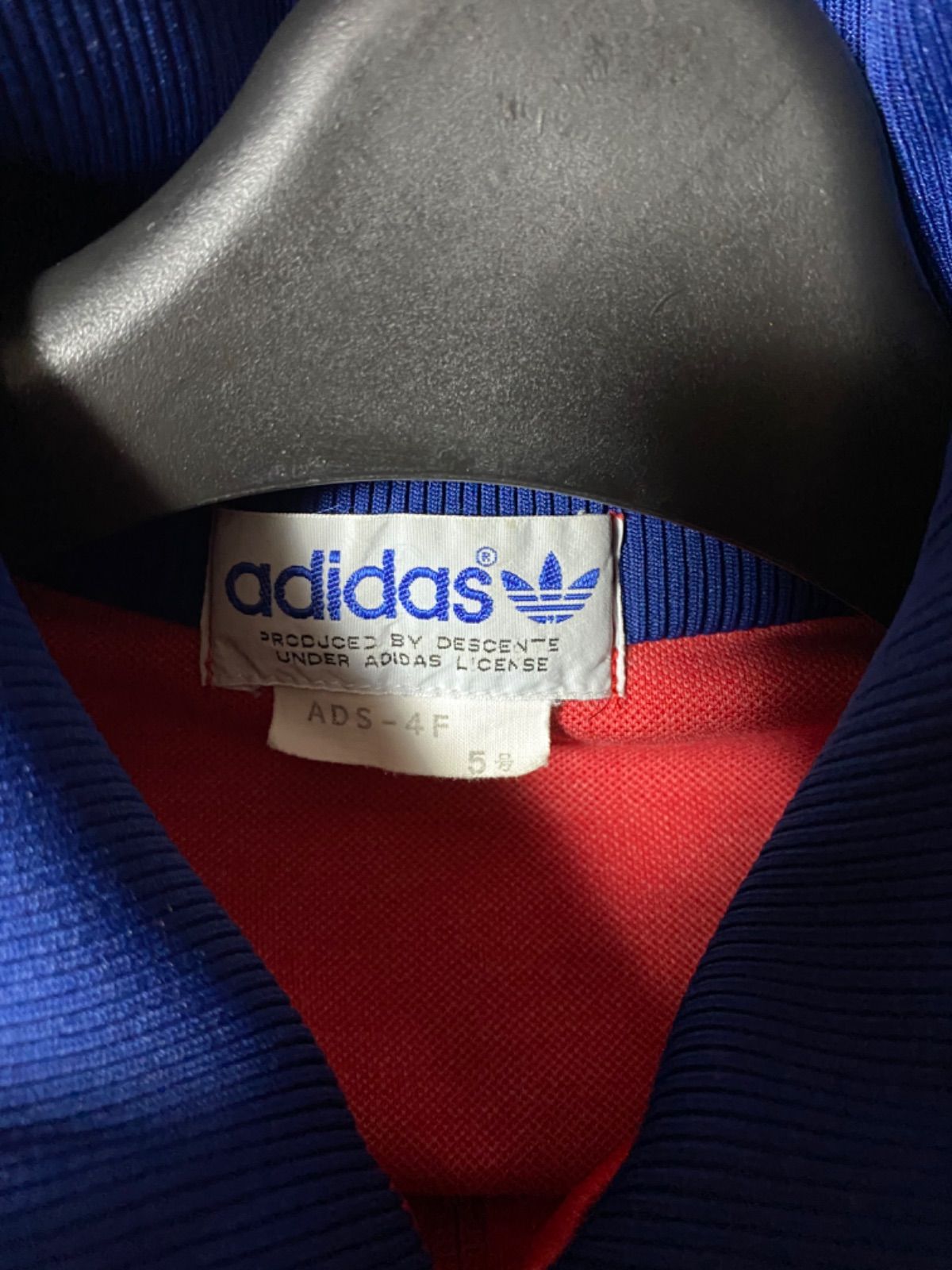 80s adidasアディダス 赤紺モデル ジャージ デサント 西ドイツ 5号 