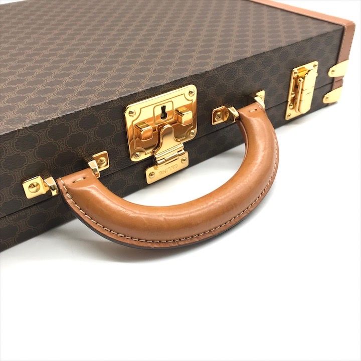 良品 CELINE セリーヌ マカダム柄 ロック式金具 トランクケース