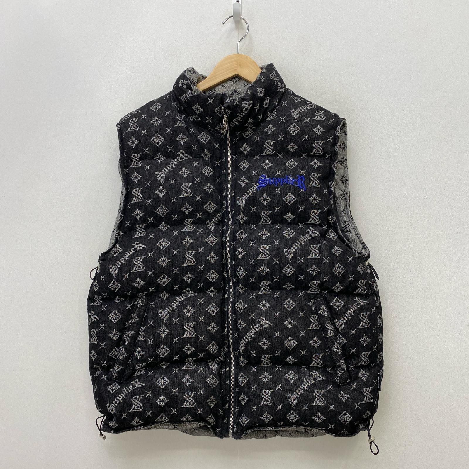 加古川店 SUPPLIER | サプライヤー 中綿ベスト Monogram Denim Puffer Vest ブラック サイズ XL 95