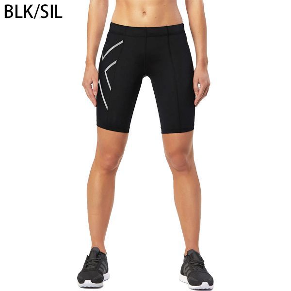 2XU ツータイムズユー ウィメンズ PWX コンプレッションショーツ ショートタイツ オールスポーツ トレーニング インナー ショーツ 着圧 疲労軽減 WA4176B BLK|SIL