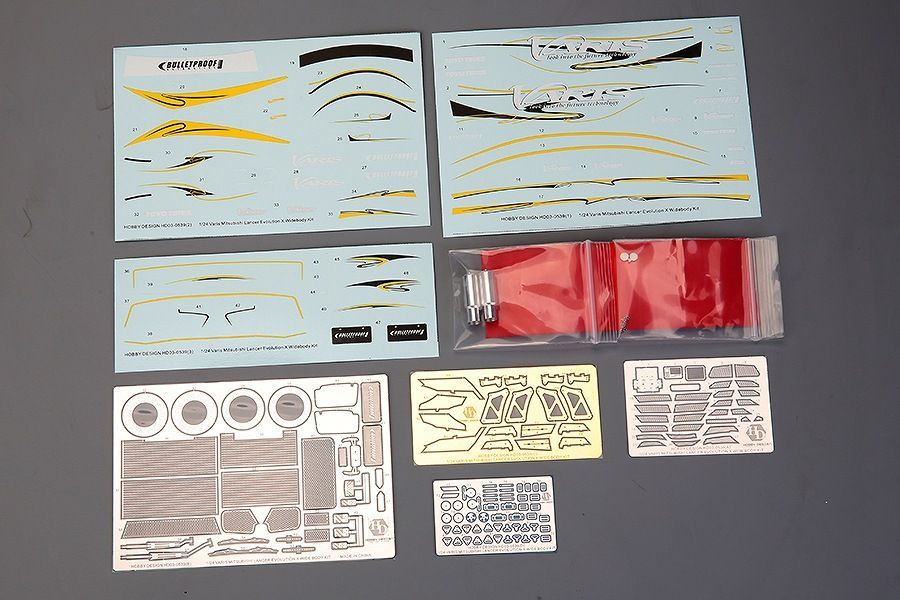 ホビーデザイン HD03-0539 1 24 Varis 三菱 ランサーエボリューションX ワイドボディキット アオシマ用 レジン エッチングパーツ デカール メタルパーツ