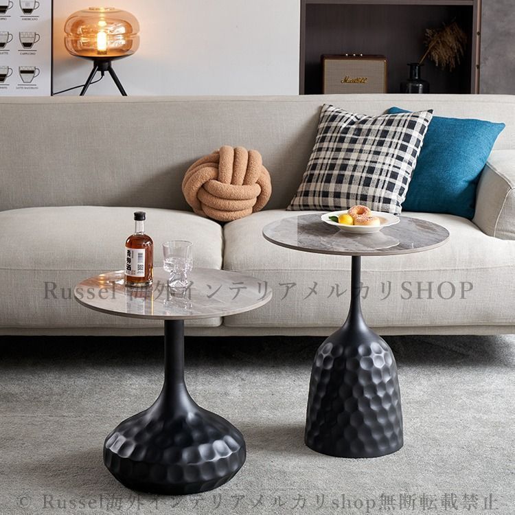 IKEA イケア　サイドテーブル　大理石調　コーヒーテーブル　モダン　インテリア FRÖTORP フロートルプ サイドテーブル, チャコール 大理石調/ブラック