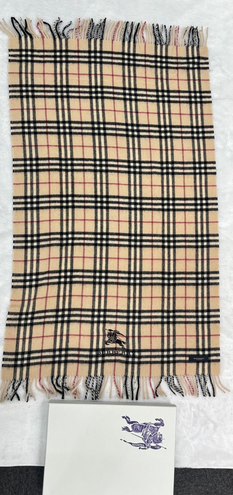 ♥ Burberryバーバリー|チェック ウールショール|ひざ掛け|65x120cm