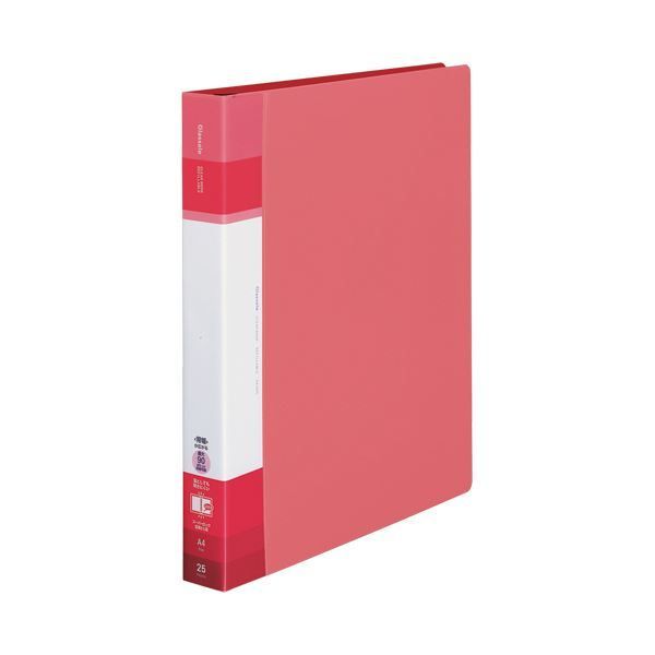 まとめ）コクヨ クリヤーブック（Glassele） 替紙式・背ポケット A4