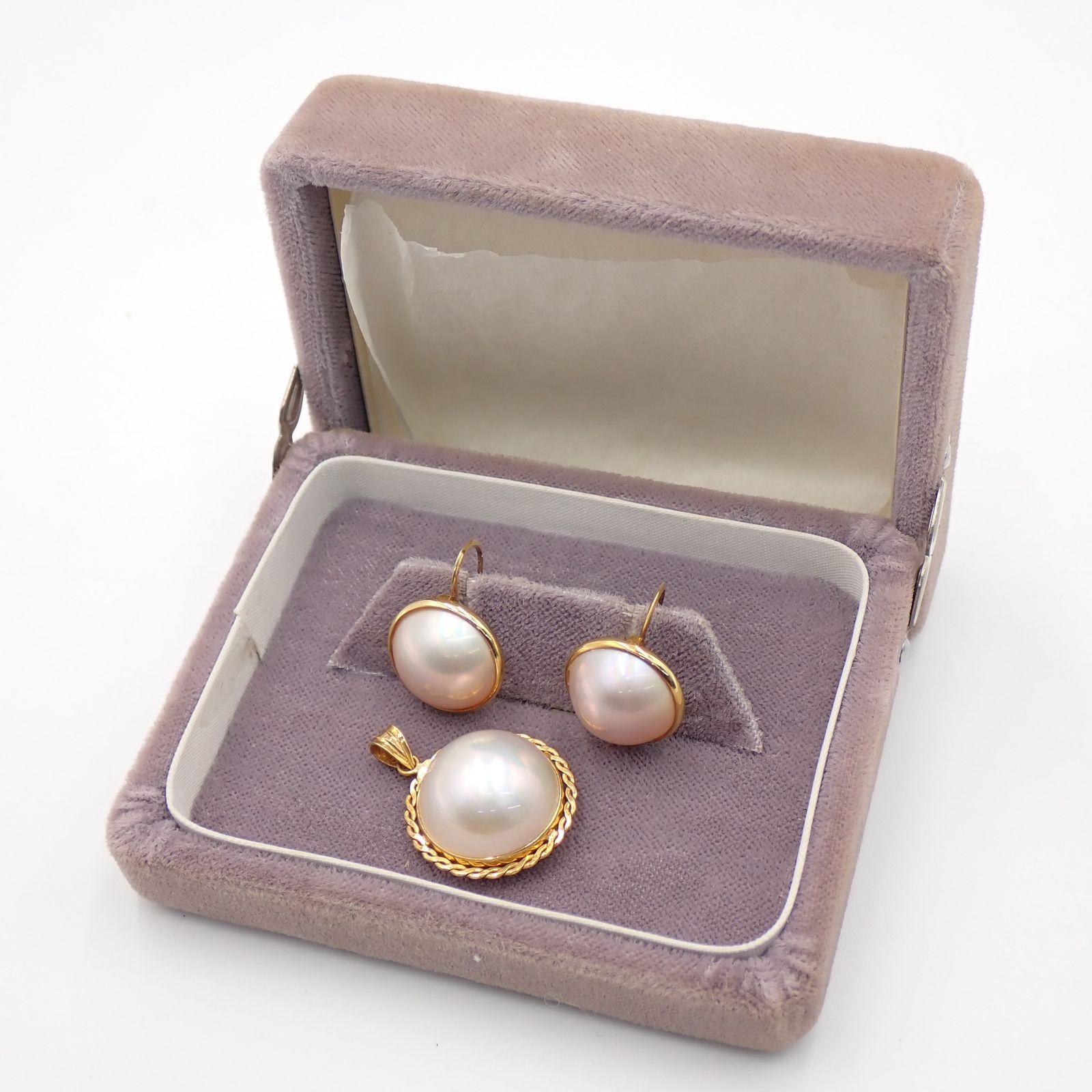 送料無料 K18 真珠パール イヤリング ネックレストップ 総重量約8g レディースアクセサリー 14761